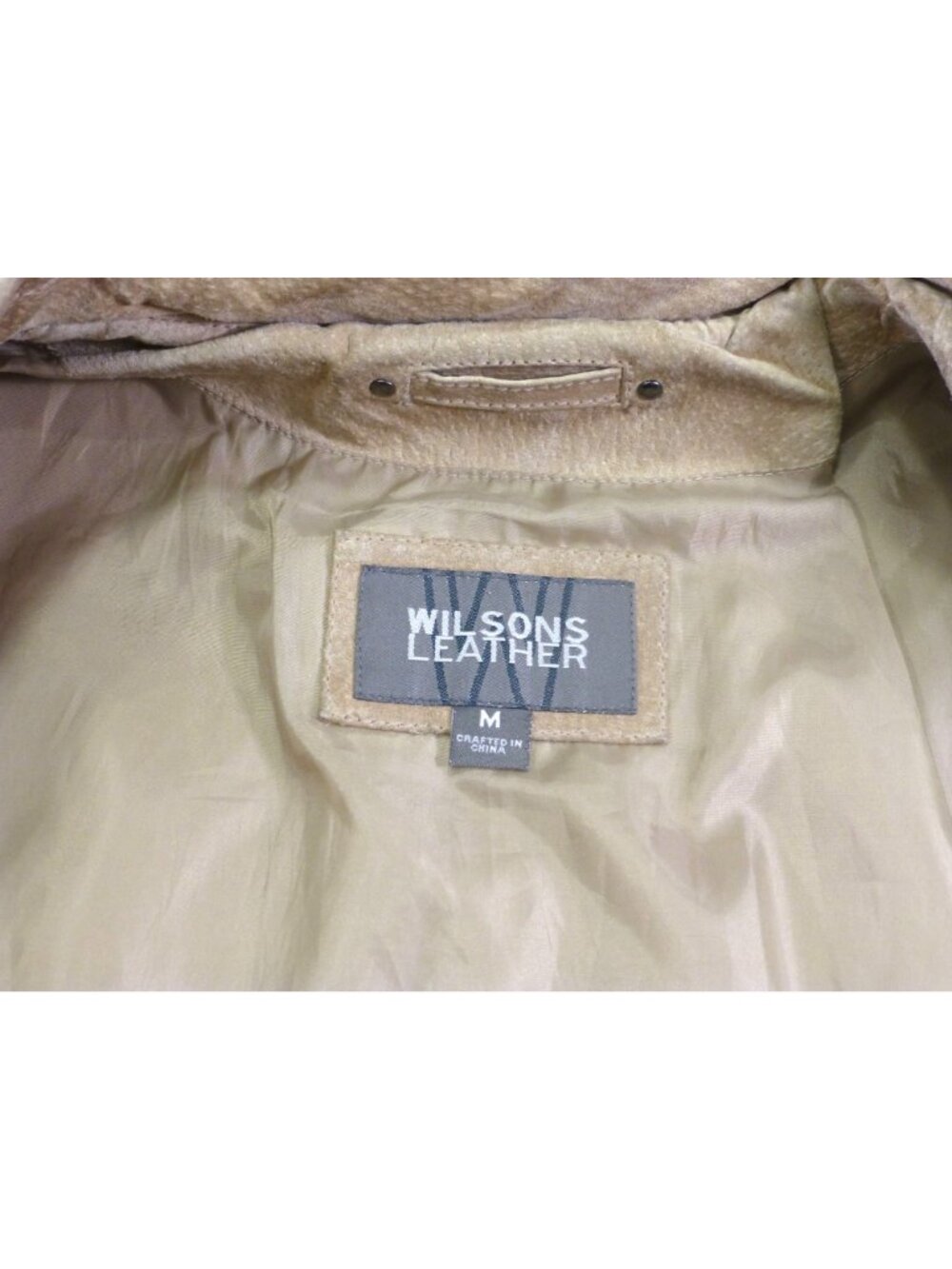 VTG Wilsons Leather Womens Tan Suede Jacket M Genuine Leather Full Zip Classic S - Picture 4 of 16
